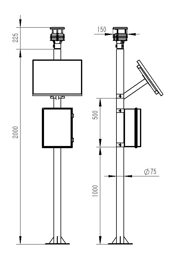 Integrated ultrasonic weather station product dimensions