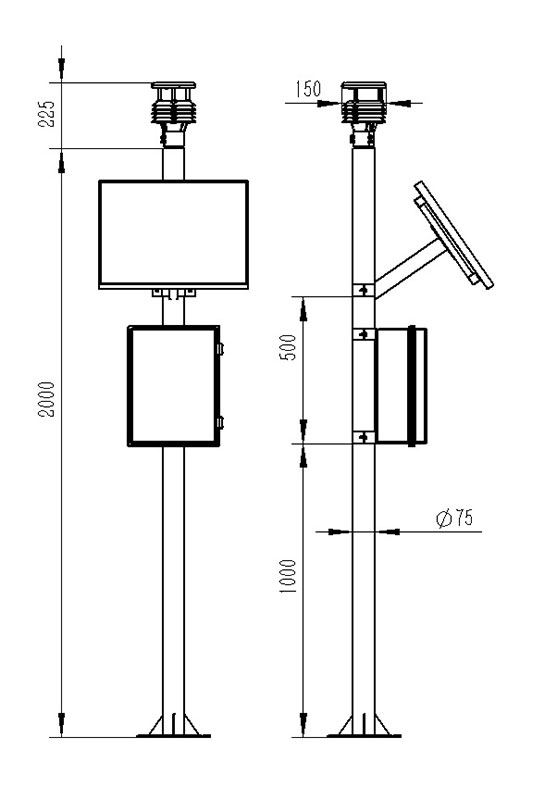 Meteorological equipment product size chart