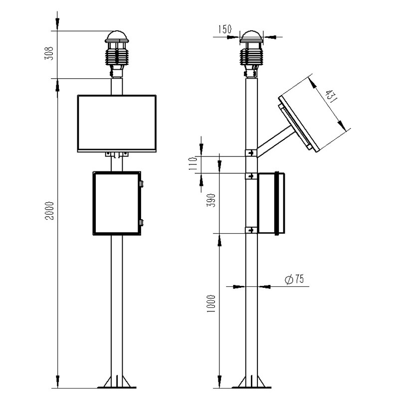 Product Dimensions of Ecological Monitoring Station