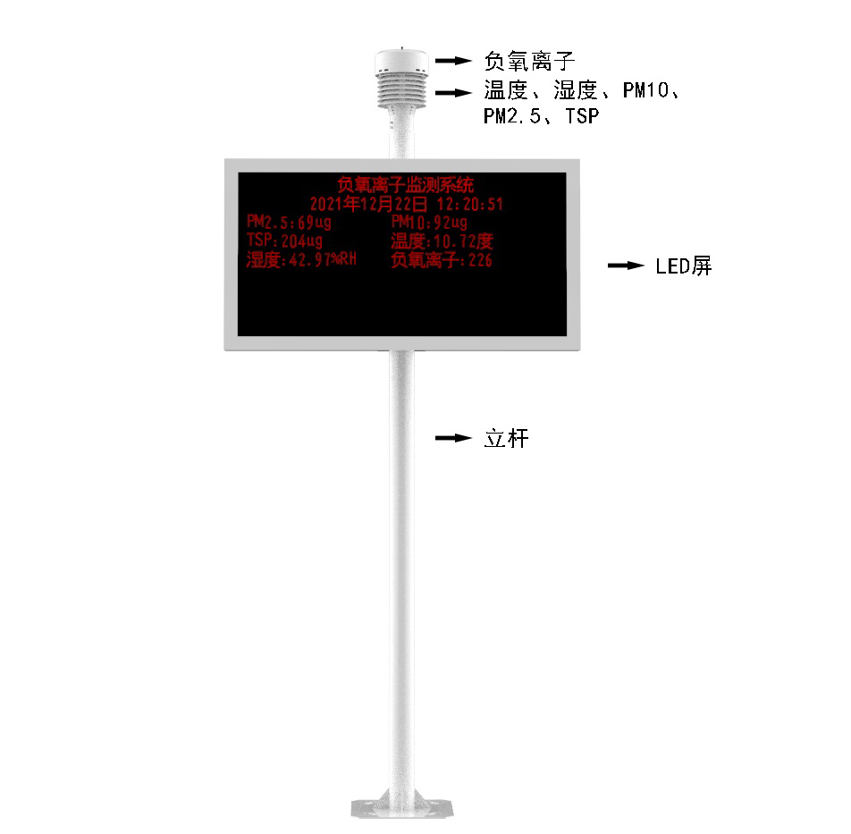 Product Structure Diagram of Negative Oxygen Ion Monitor