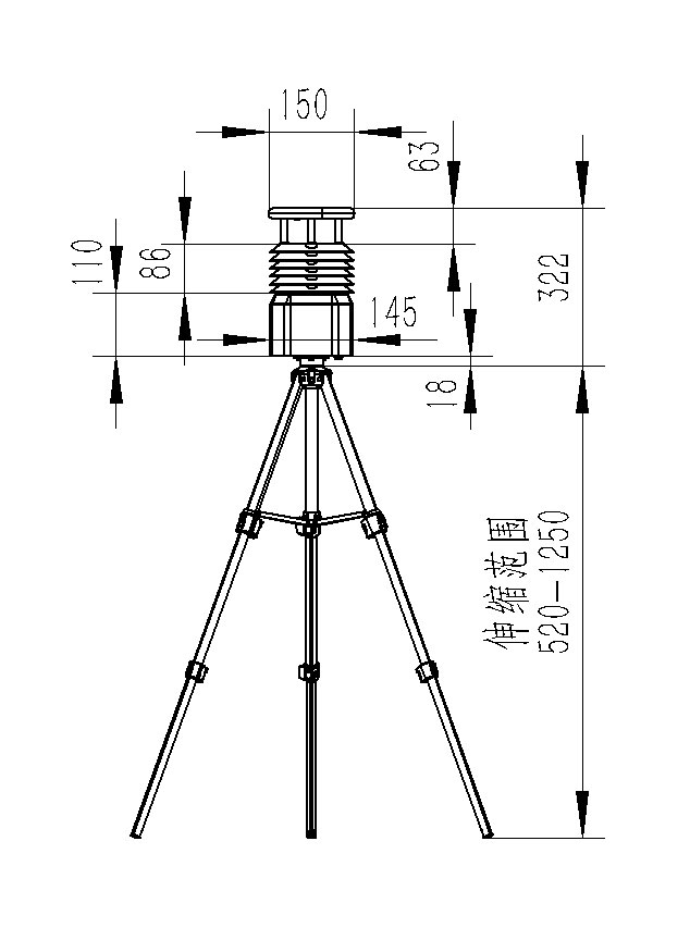 Dimensions of Meteorological Observation Instrument