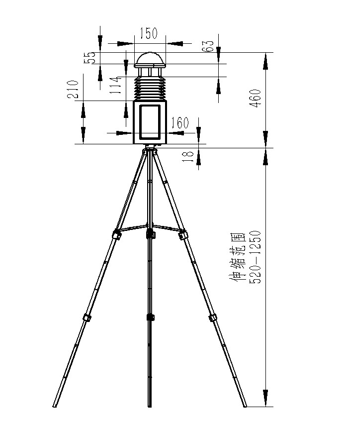 nine elements portable automatic weather station product size chart