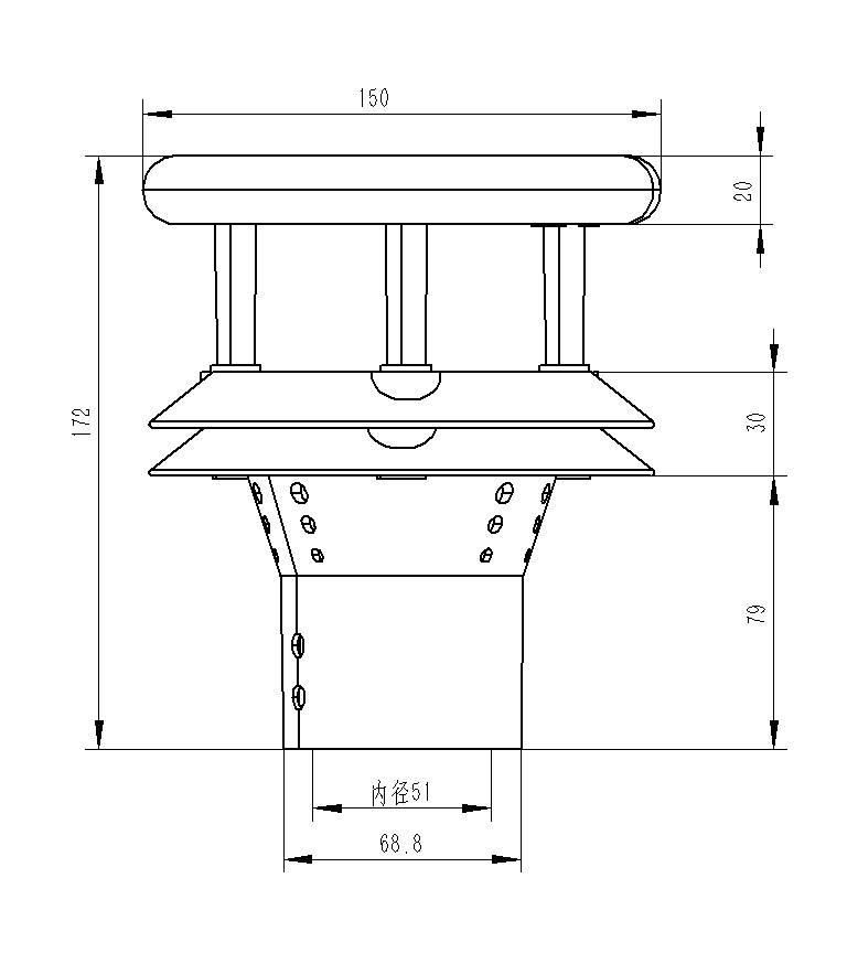 Product Dimensions of Piezoelectric Energy Rain Gauge