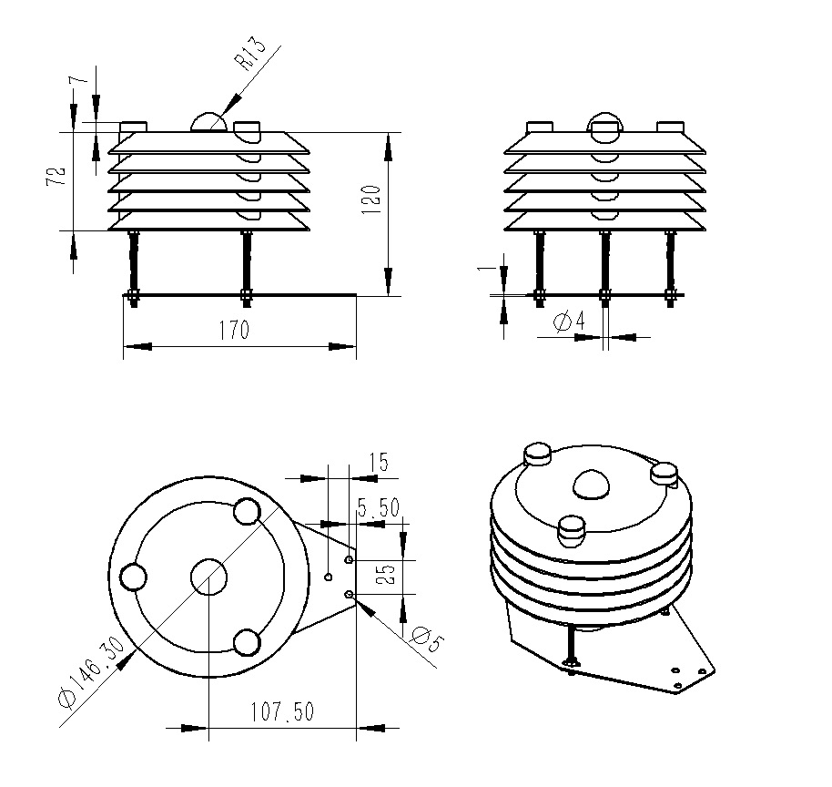 Product Dimensions of Light Sensor