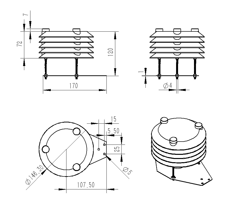 Product Dimensions of Carbon Dioxide Sensor