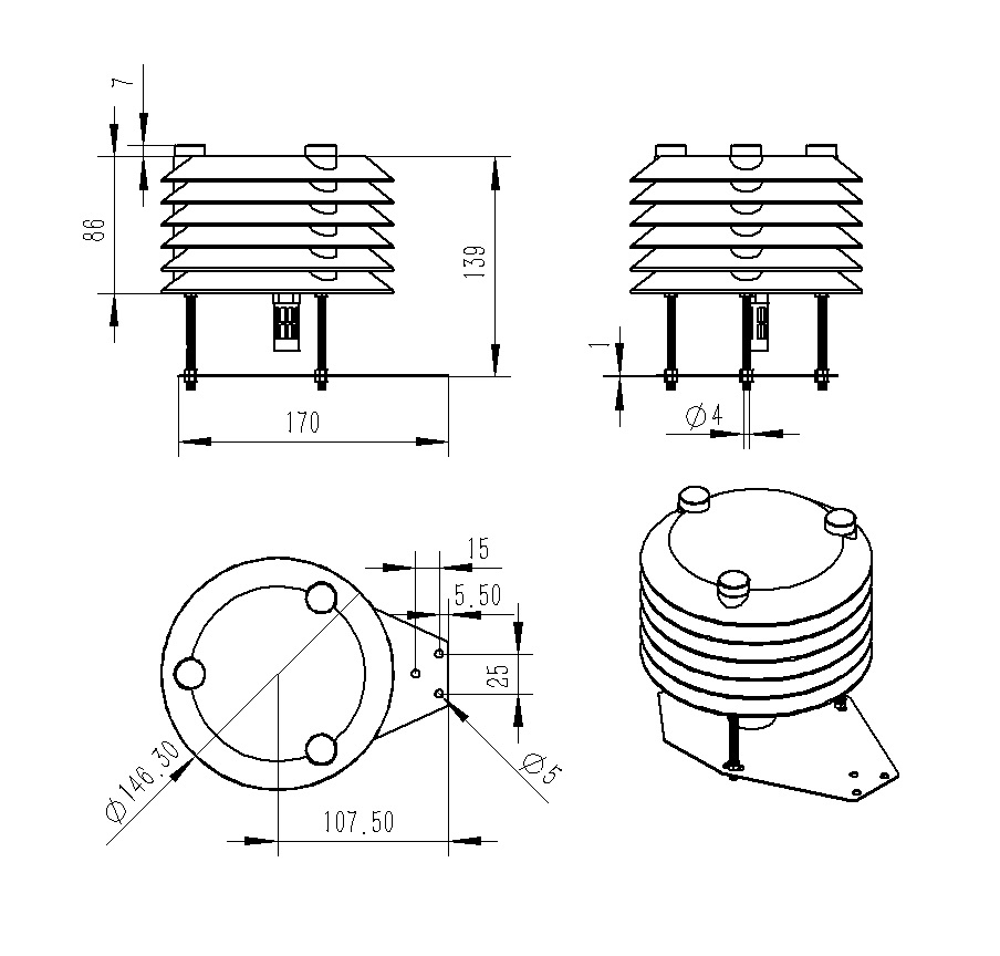 six element sensor FT-B6 product size chart