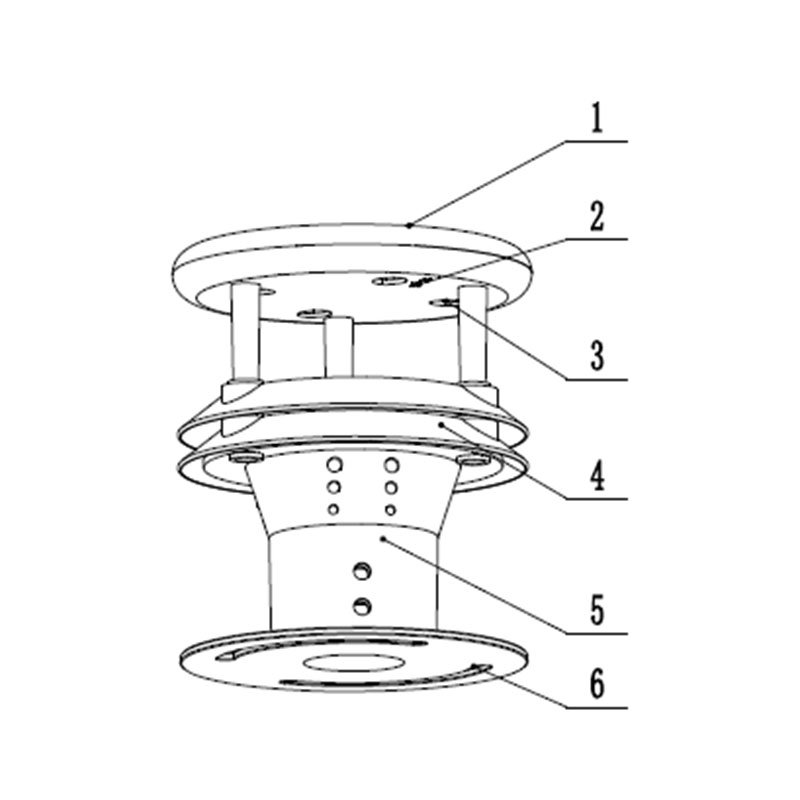 Ultrasonic wind speed and direction sensor product size chart