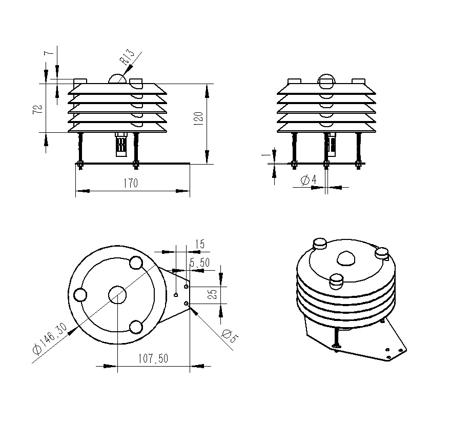 Product Dimensions of Smart Agricultural Sensors