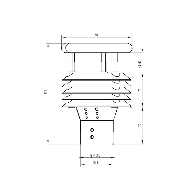 five parameter meteorological sensor product size chart