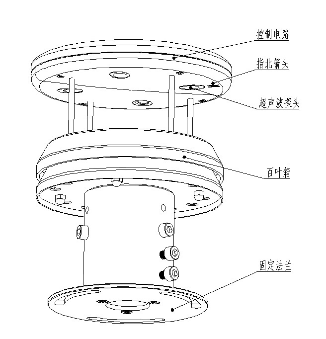 Product structure diagram of metal five-element weather sensor