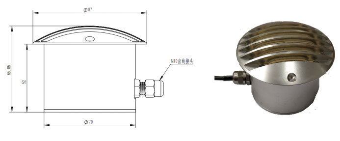 Structural dimension diagram of road ice sensor