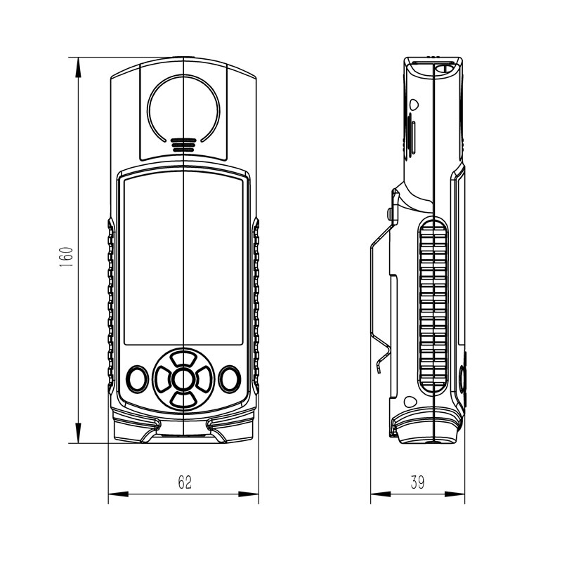 Product Dimensions of Pocket Handheld Weather Meter