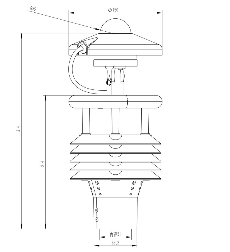 Photovoltaic solar energy environmental monitor product size chart