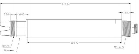 Online ORP Sensor dimensional drawing