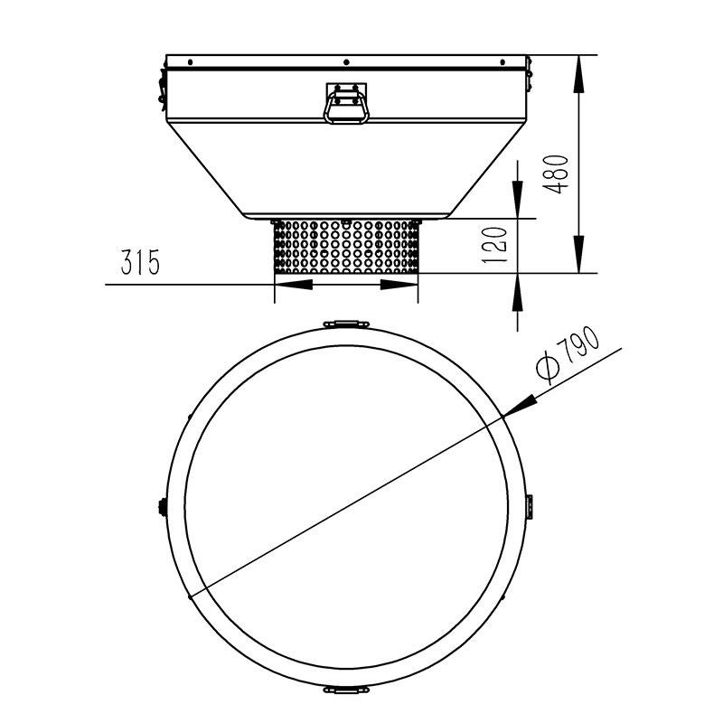 Water quality buoy station product size diagram