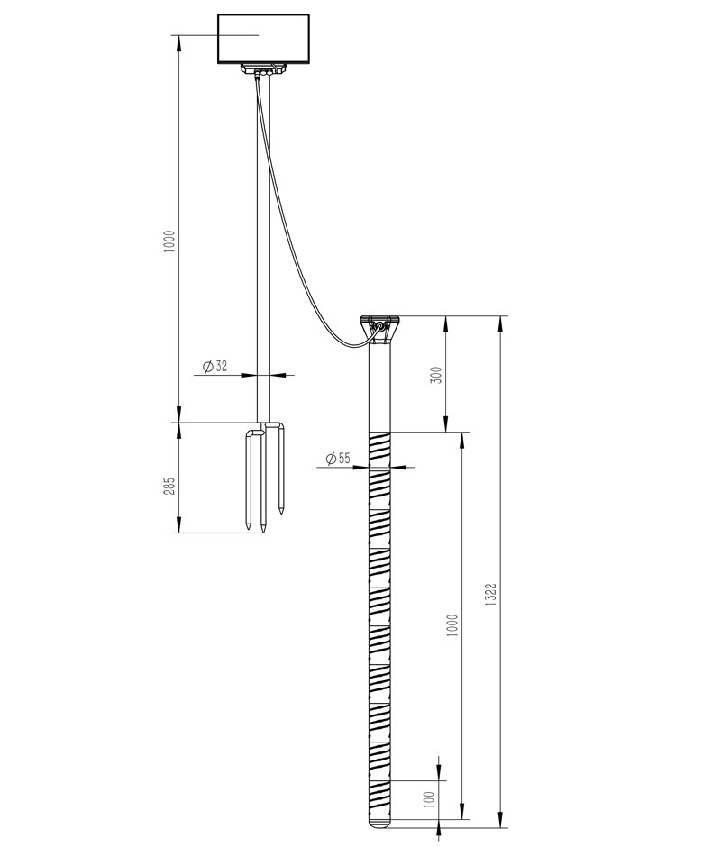 Dimensions of Automatic soil moisture monitor